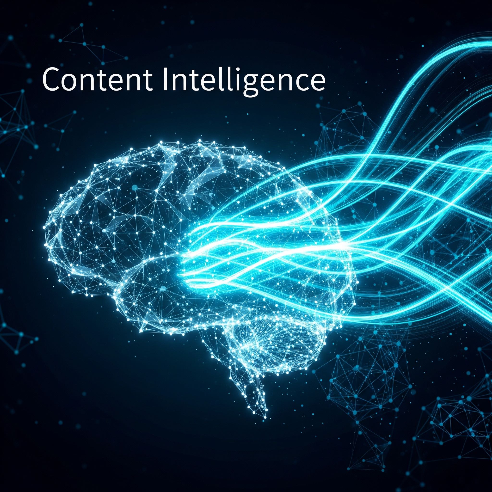 Visualización abstracta de un cerebro de datos para inteligencia de contenidos